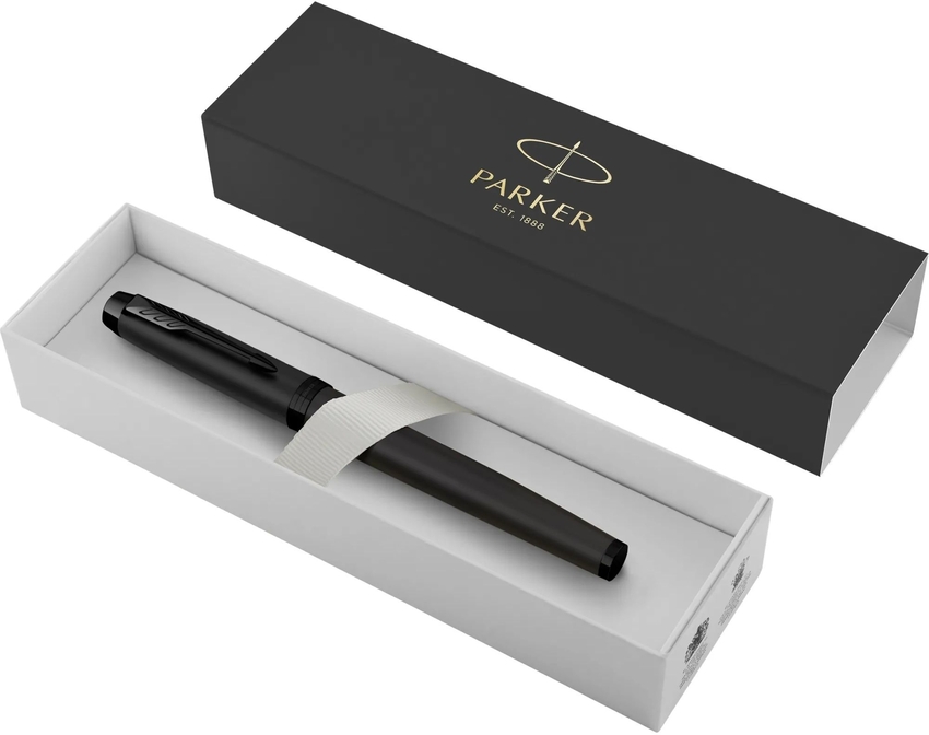 PLUMA PARKER IM ACROMATIC NEGRO MATE PUNTA MEDIA