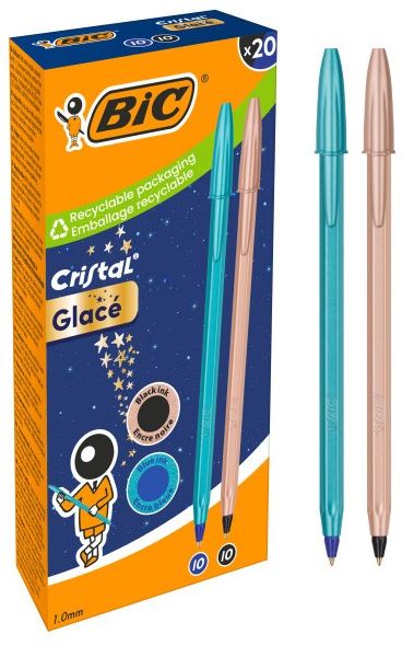 C/20 BOLIGRAFO BIC CRISTAL GLACE COLORES METALICOS SURTIDOS