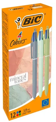 C/12 BOLIGRAFO 4 COLORES MINERAL TONES PUNTA 1MM