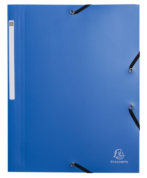 PAQ/10 CARPETA A4 GOMAS Y SOLAPAS PP OPAK REC. COL. AZUL