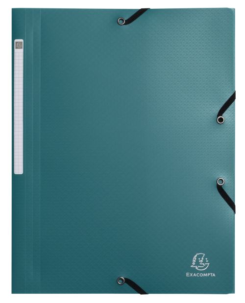PAQ/10 CARPETA A4 GOMAS Y SOLAPAS PP OPAK REC. COL. VERDE