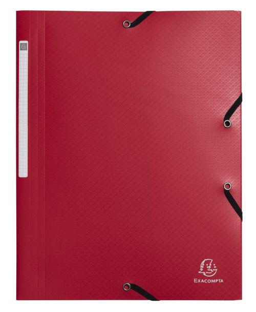 PAQ/10 CARPETA A4 GOMAS Y SOLAPAS PP OPAK REC. COL. ROJO