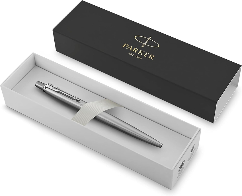ESTUCHE BOLIGRAFO ACERO PARKER JOTTER CORE TINTA AZUL