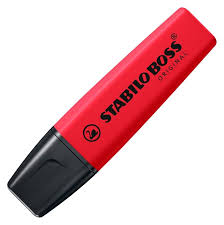 C/10 MARCADORES FLUORESCENTES ROJO REAL STABILO BOSS 70/48