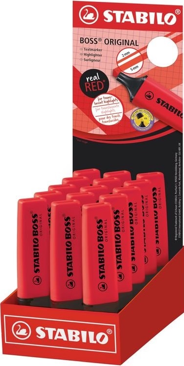 EXP 15 MARCADOR FLUORESCENTE STABILO BOSS 70 ROJO REAL