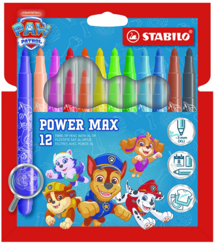 ESTUCHE 12 ROTULADORES STABILO TRIO PAW PATROL SURTIDOS