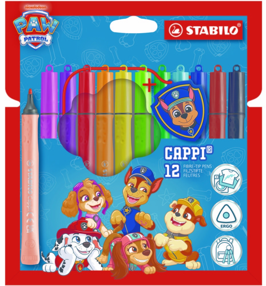ESTUCHE 12 ROTULADORES STABILO CAPPI PAW PATROL