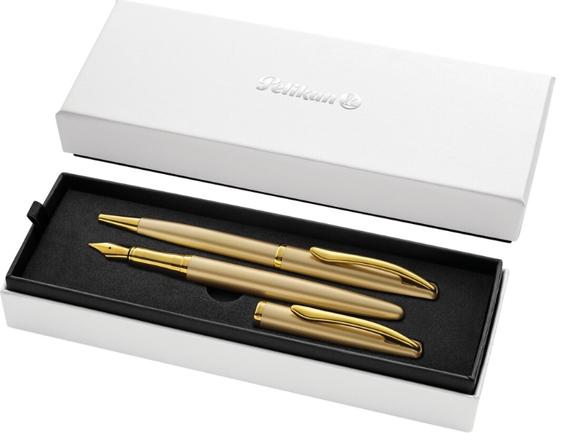 SET BOLIGRAFO + ESTILOGRAFICA JAZZ NOBLE ORO