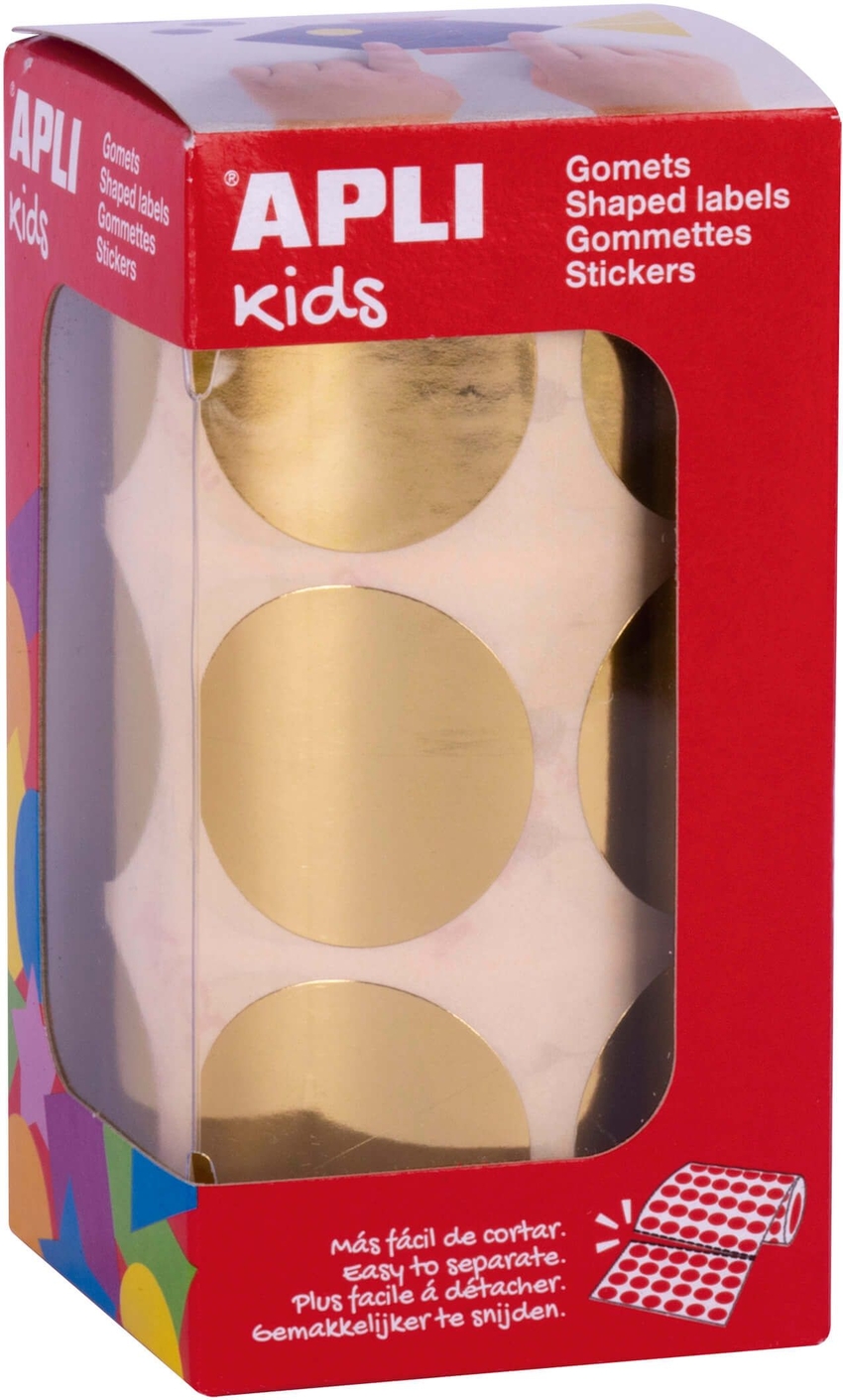 ROLLO GOMETS REDONDO ORO AUTOADHESIVOS 33MM