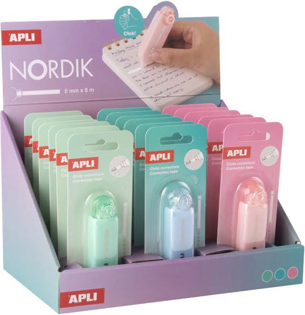 EXP 18 CINTA CORRECTORA RETRACTIL 5MMX6M COLORES PASTEL