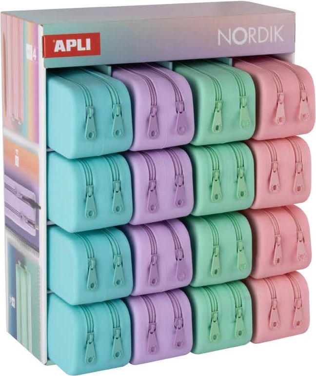 EXP 16 PORTATODOS SILICONA DOBLES NORDIK COLORES PASTEL