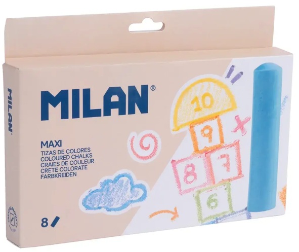 CAJA DE 8 TIZAS DE COLORES MAXI