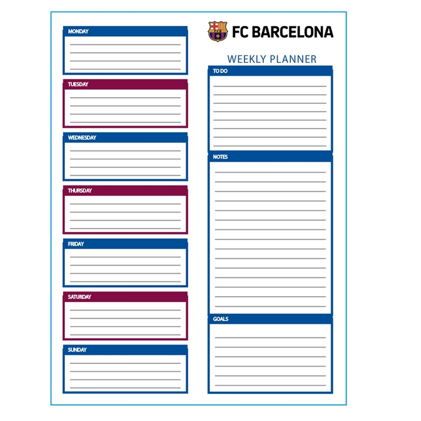 PLANING SEMANAL F.C.BARCELONA 1? EQUIP. 26/27 19X25,5CM