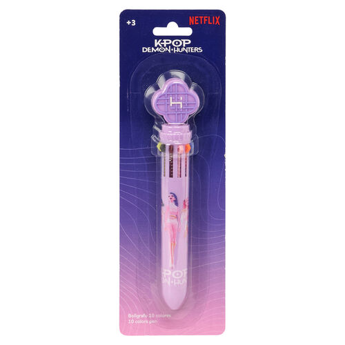 BLISTER BOLIGRAFO RETRACTIL 10 COLORES K-POP DEMON HUNTERS