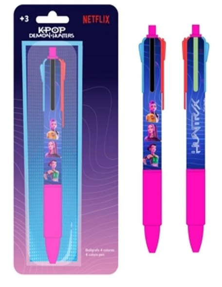 BLISTER BOLIGRAFO 4 COLORES K-POP DEMON HUNTERS
