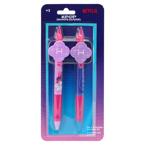 BLISTER 2 BOLIGRAFOS BORRABLES K-POP DEMON HUNTERS