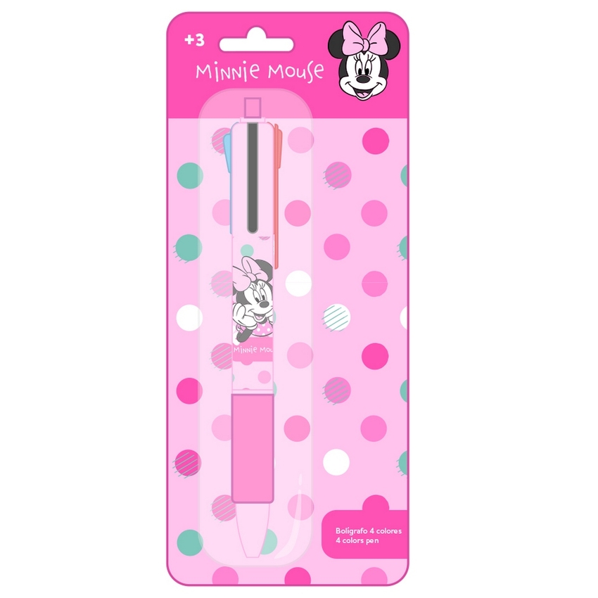 DISPLAY BOLIGRAFO RETRACTIL 4 COLORES MINNIE MINTY 8X19CM