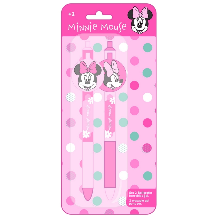 DISPLAY 2 BOLIGRAFOS BORRABLES MINNIE MOUSE MINTY 9X20CM