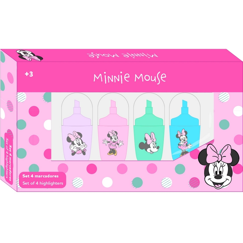 SET 4 ROTULADORES FLUORESCENTES MINNIE MINTY 13,2X7,6X1,6C