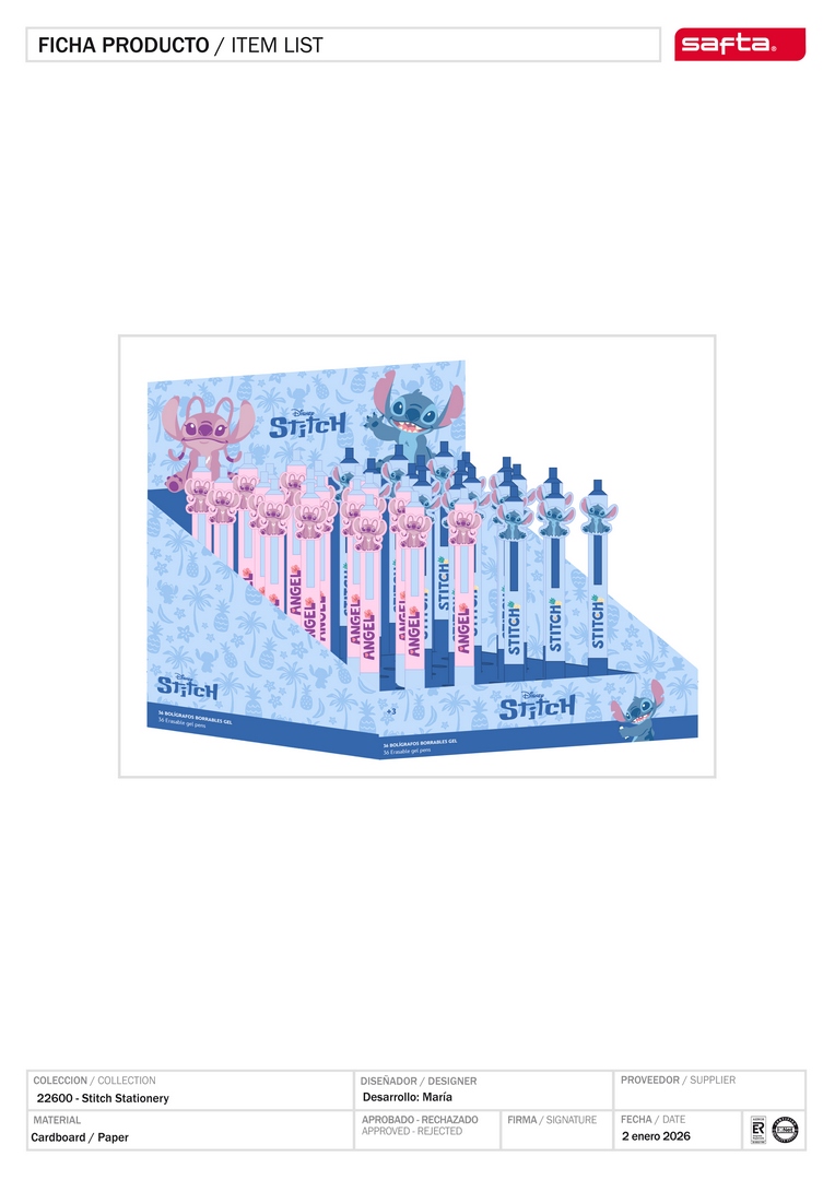BOLIGRAFOS BORRABLES DISPLAY STITCH 20,2X14,7X21,7CM