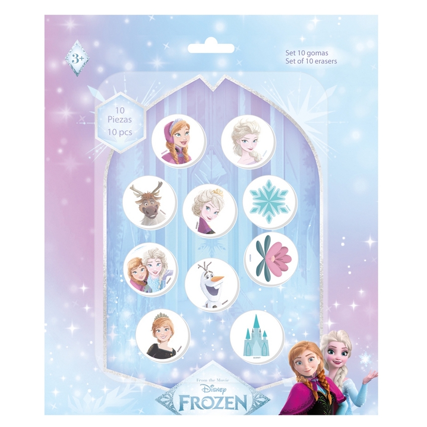 SET 10 GOMAS DE BORRAR FROZEN 25X30CM