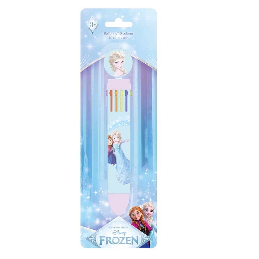 DISPLAY BOLIGRAFO RETRACTIL 10 COLORES FROZEN 7X20CM