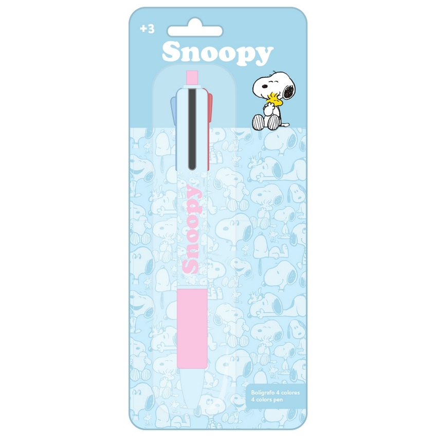 DISPLAY BOLIGRAFO RETRACTIL 4 COLORES SNOOPY 8X19CM