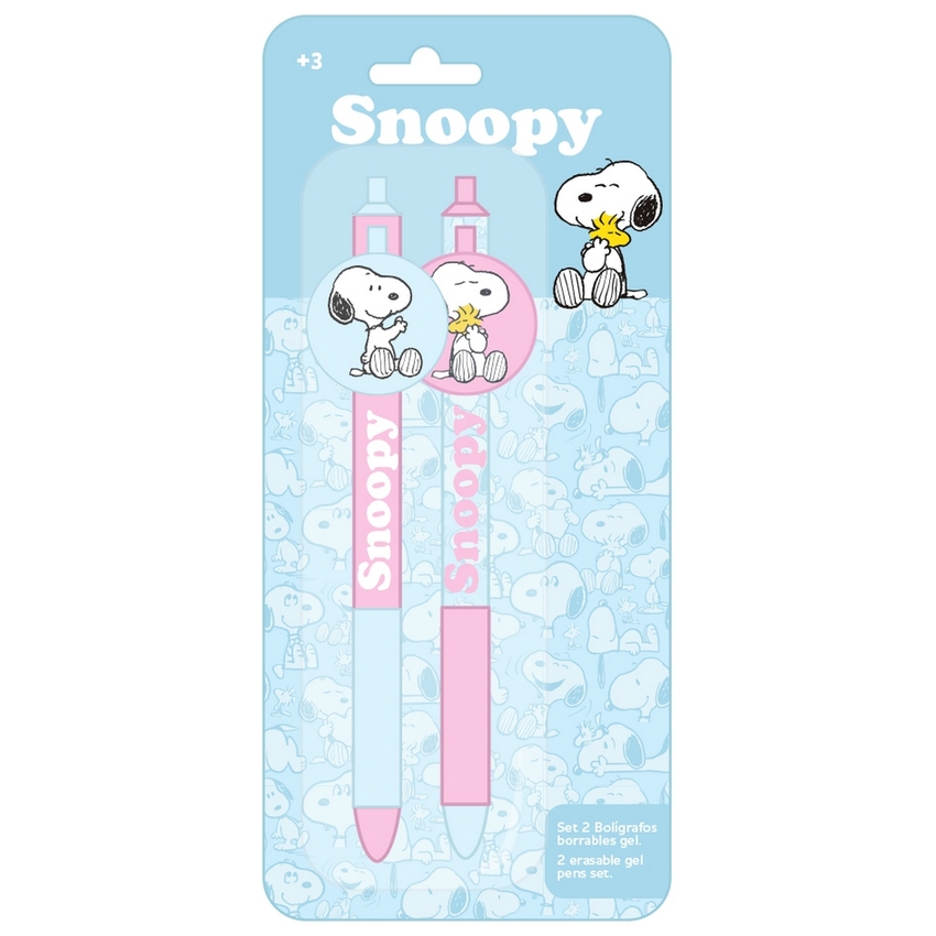 DISPLAY 2 BOLIGRAFOS BORRABLES SNOOPY 9X20CM