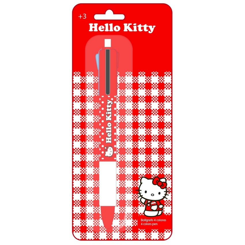 DISPLAY BOLIGRAFO RETRACTIL 4 COLORES HELLO KITTY 8X19CM