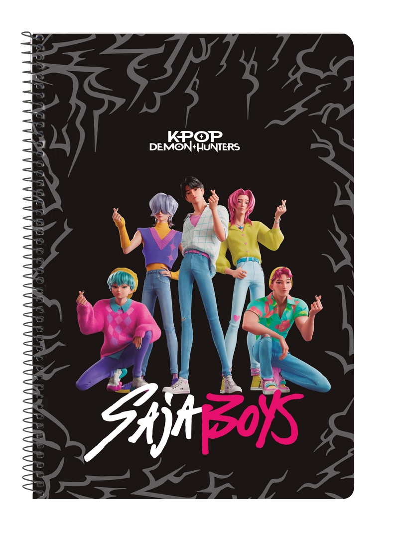 LIBRETA FOLIO 80H T. DURA KPOP DEMON SAJA BOYS 21,5X31X1CM