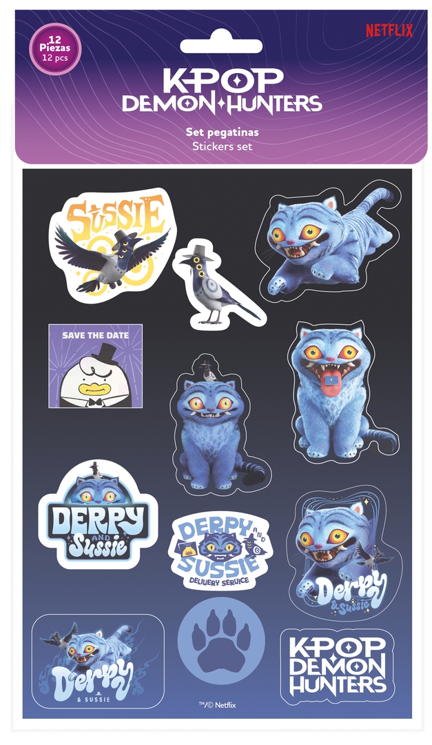 SET PEGATINAS K-POP DEMON HUNTERS DERPY 10,5X14,8CM