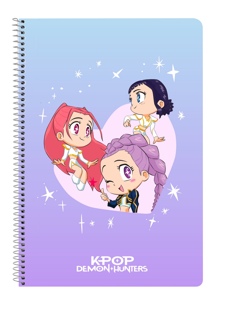 LIBRETA FOLIO 80H T. DURAS K-POP DEMON CHIBI 21,5X31X1CM