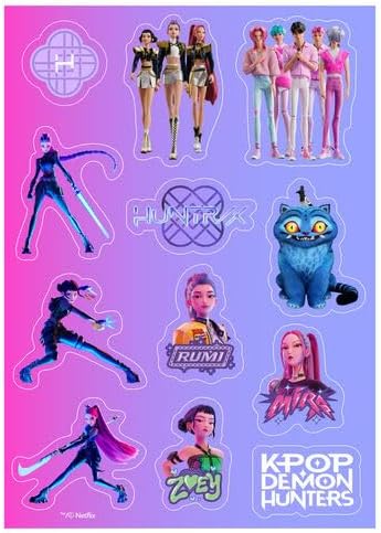 SET PEGATINAS K-POP DEMON HUNTERS CHIBI 10,5X14,8CM