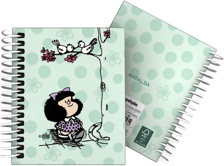 CUADERNO FOR A7 100H 70G C5MM MAFALDA KISS 9,5X10,5X1,6CM