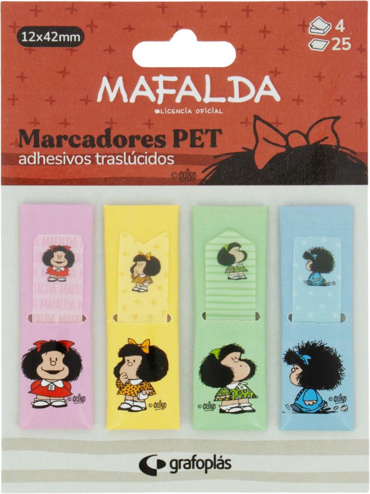 BLISTER MARCADORES AUTOAHESIVOS 12X42MM 4 MODELOS MAFALDA