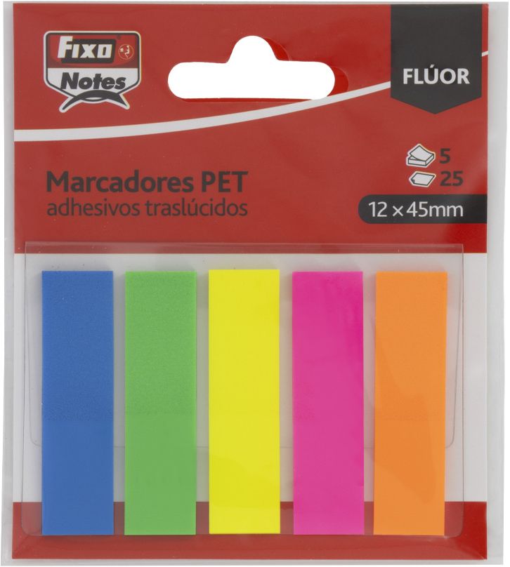 BLISTER MARCADORES AUTOADHESIVOS 12X45 5 COLORES NEON