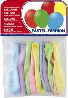 BOLSA 10 GLOBOS BIODEGRADABLES COLOR SURTIDO PASTEL CLARO