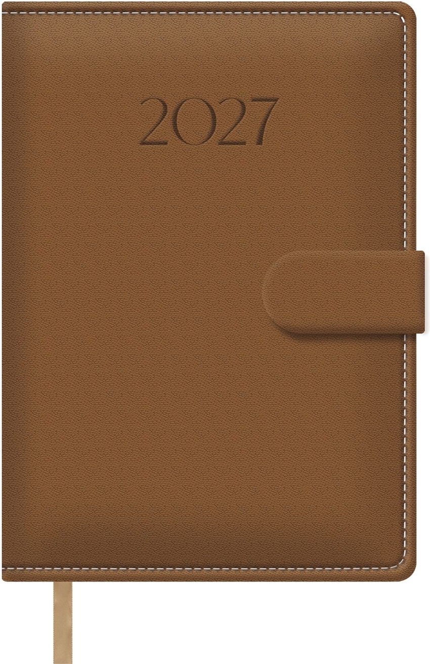 AGENDA ANUAL 2027 SENA DIA PAGINA 15X21 COLOR CAMEL CIERRE