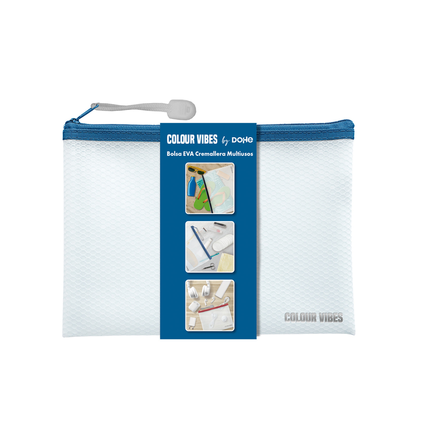 PAQ/10 BOLSAS CREMALLERA COLOUR VIBES EVA A5 AZUL