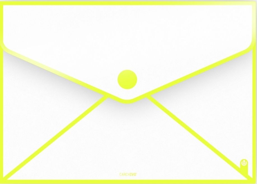 PAQ/6 SOBRE SENDY POLIPROPILENO A4 COLOR AMARILLO NEON