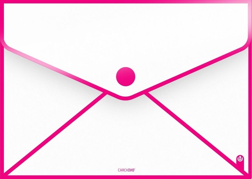 PAQ/6 SOBRE SENDY POLIPROPILENO A4 COLOR ROSA NEON