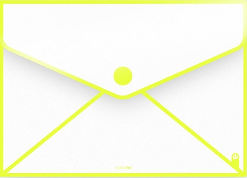 PAQ/6 SOBRE SENDY POLIPROPILENO A5 COLOR AMARILLO NEON