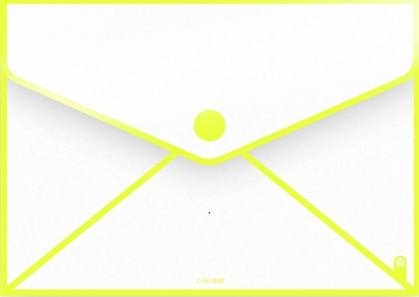 PAQ/6 SOBRE SENDY POLIPROPILENO TAMA?O CHECK AMARILLO NEON