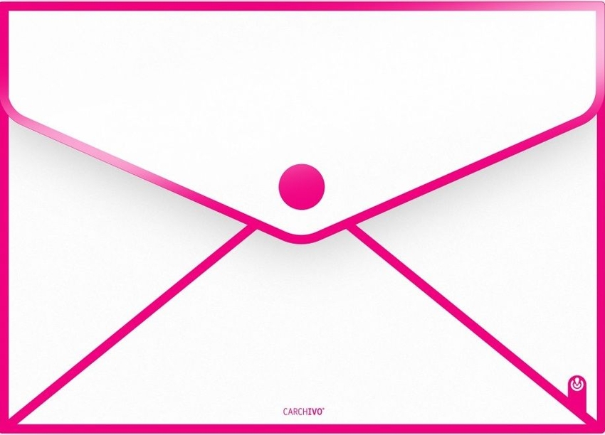 PAQ/6 SOBRE SENDY POLIPROPILENO TAMA?O CHECK ROSA NEON