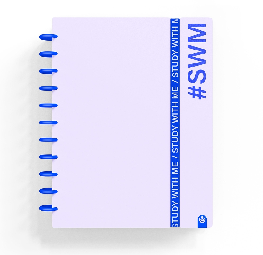 CUADERNO INGENIOX A5 80H CUADRICULA STUDY WITH ME MALVA