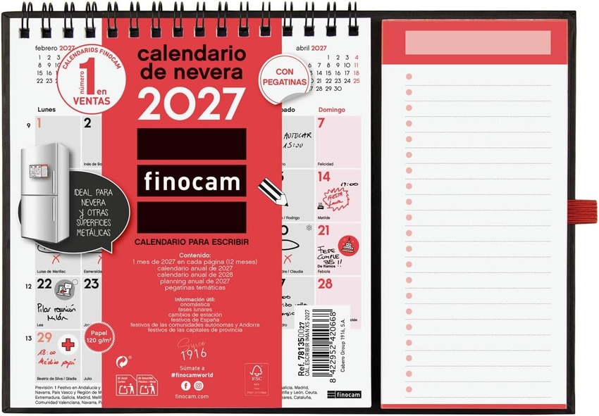 CALENDARIO ESCRIBIR CON IMAN XS 2027 140X150MM