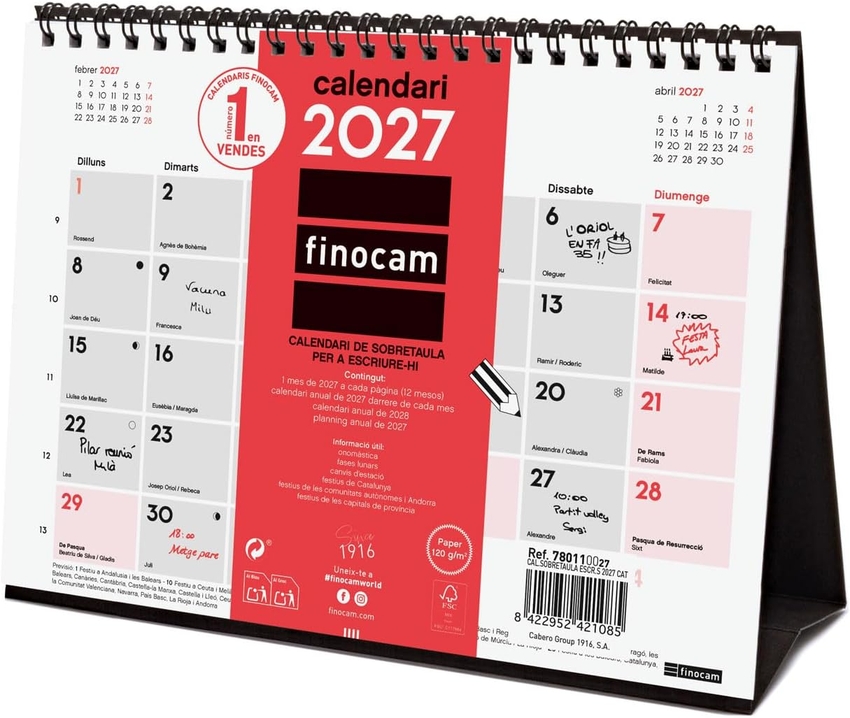 (CAT) CALENDARIO SOBREMESA ESCRIBIR S 2027 210X150MM