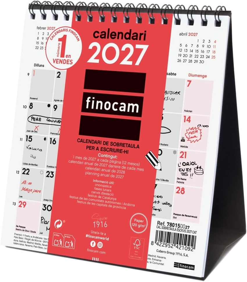 (CAT) CALENDARIO SOBREMESA ESCRIBIR XS 2027 140X150MM