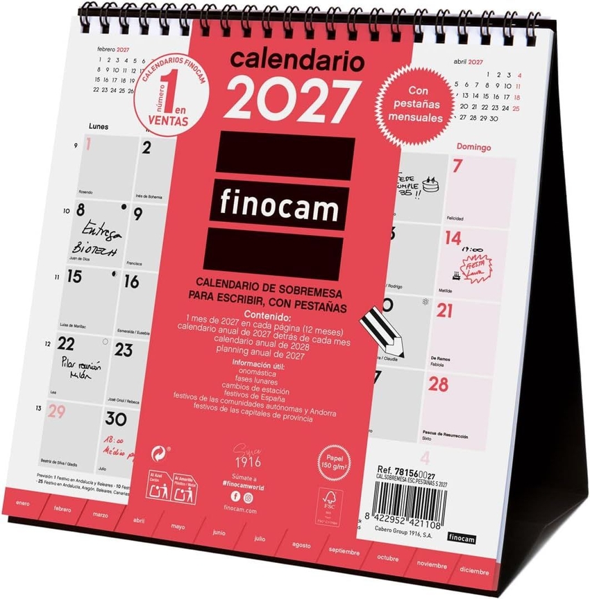 CALENDARIO SOBREMESA ESCRIBIR S 2027 190X190MM