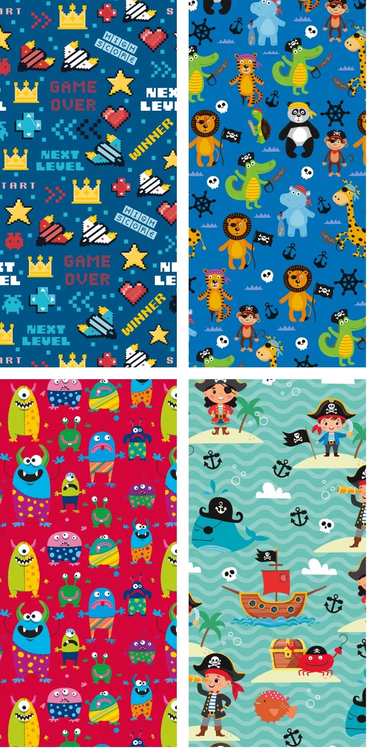 EXP 50 ROLLITOS 70X200CM PAPEL DE REGALO INFANTIL